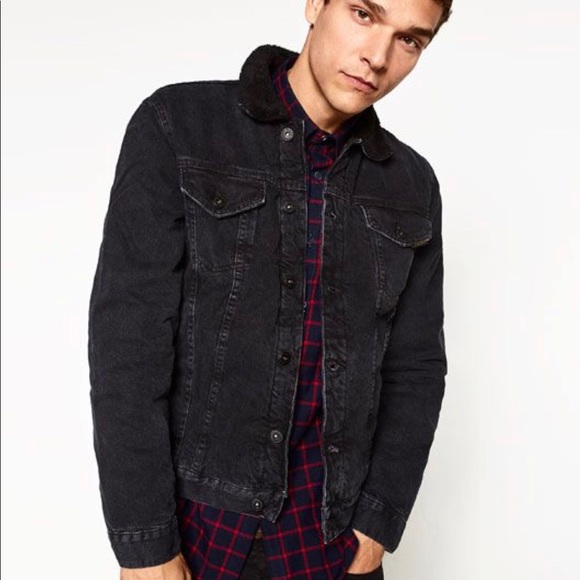 zara black denim jacket mens